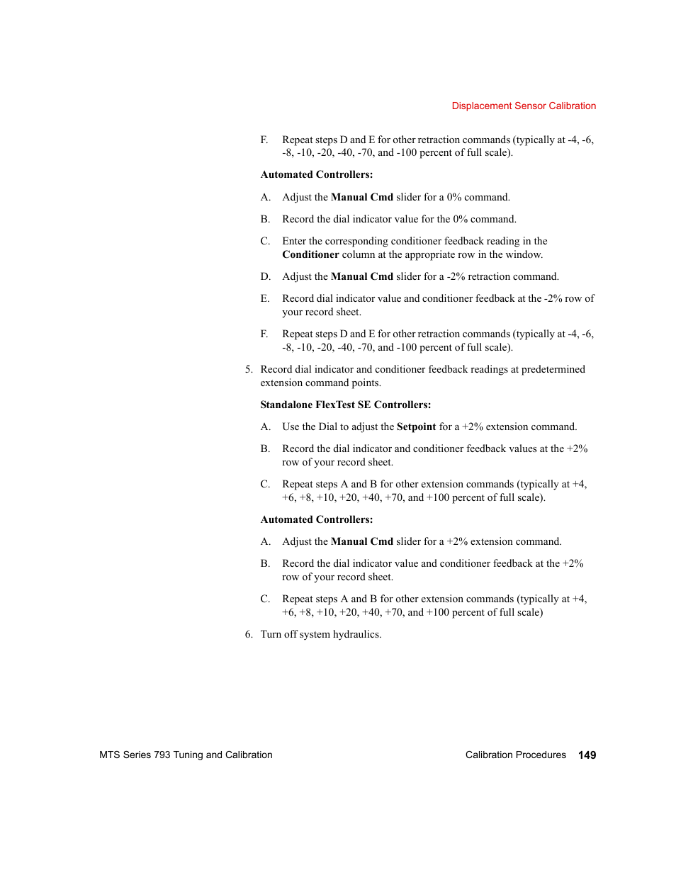 MTS Series 793 User Manual | Page 149 / 218