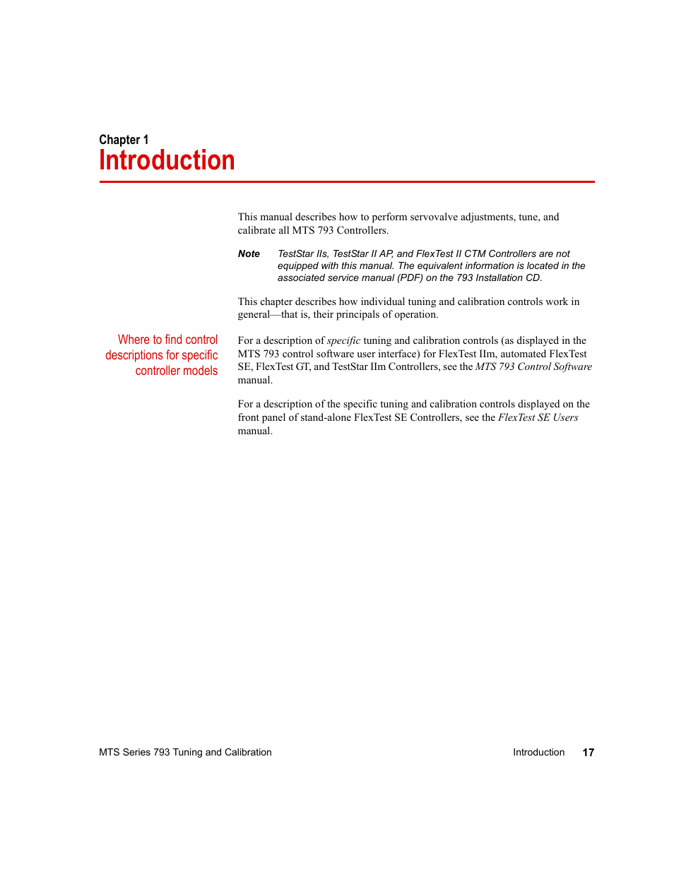 Introduction, Chapter 1 | MTS Series 793 User Manual | Page 17 / 218