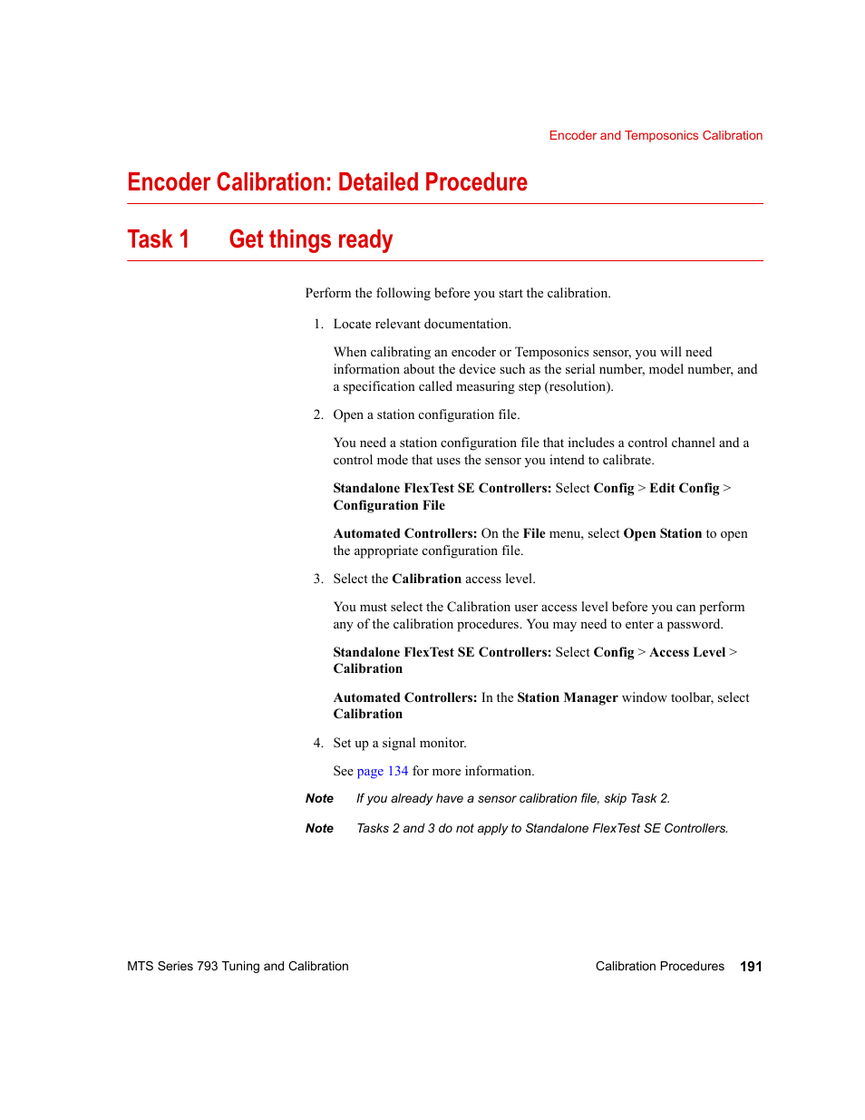 Encoder calibration: detailed procedure, Encoder calibration: detailed procedure 191 | MTS Series 793 User Manual | Page 191 / 218