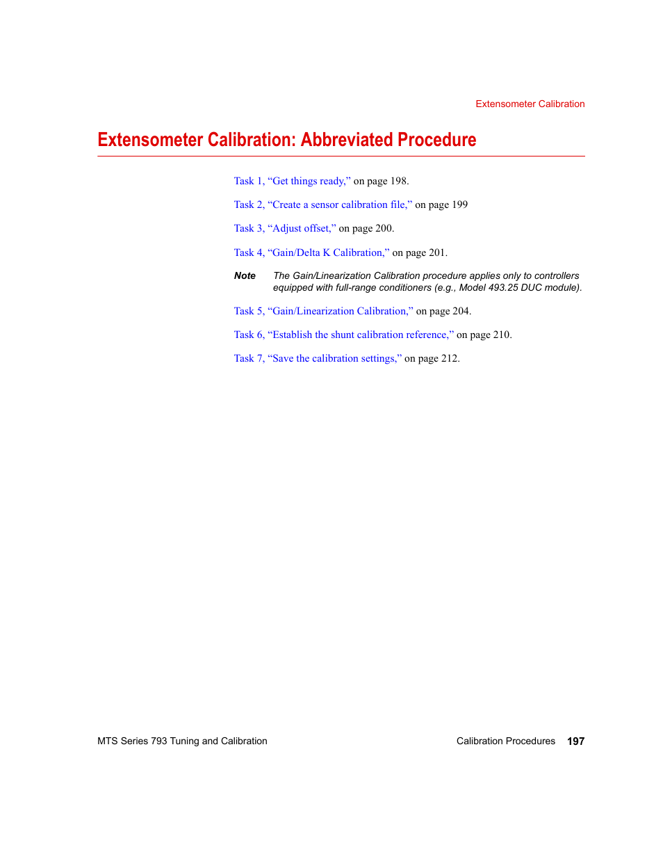 Extensometer calibration: abbreviated procedure | MTS Series 793 User Manual | Page 197 / 218