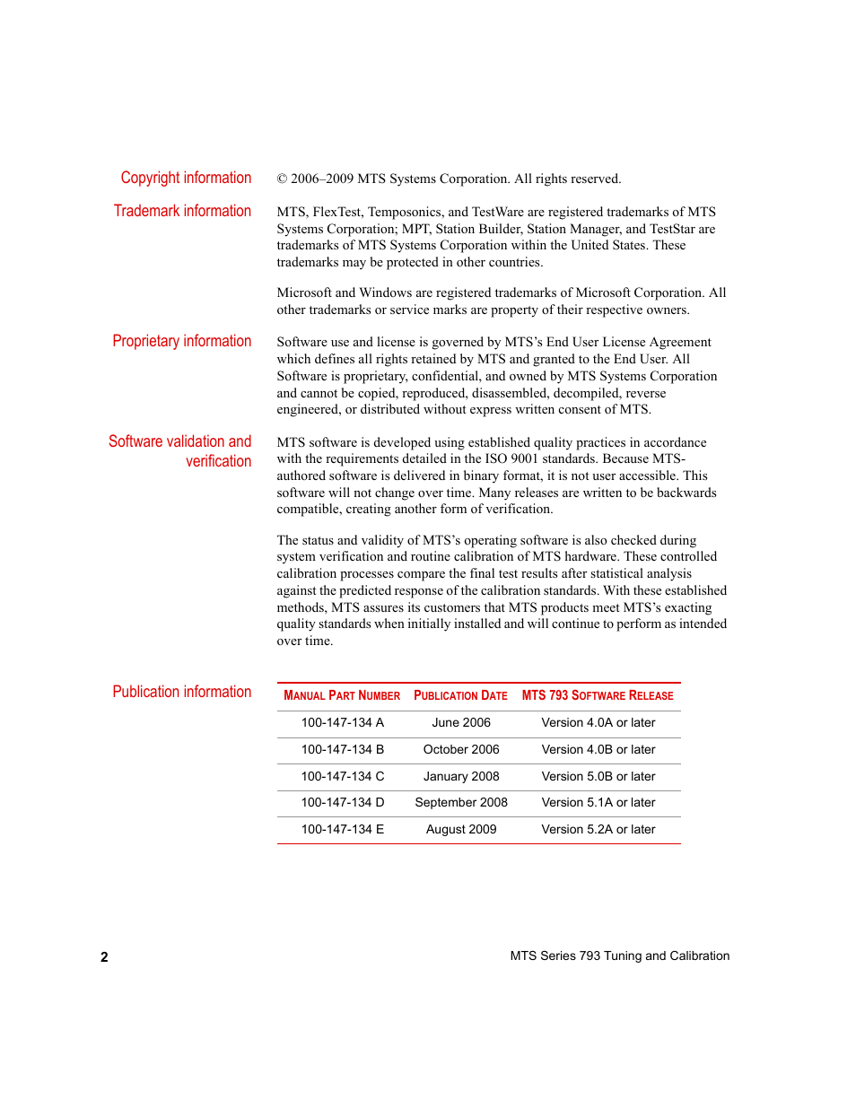 MTS Series 793 User Manual | Page 2 / 218