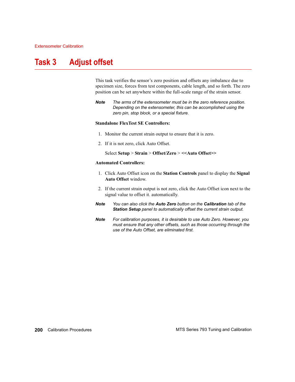 Task 3 adjust offset | MTS Series 793 User Manual | Page 200 / 218