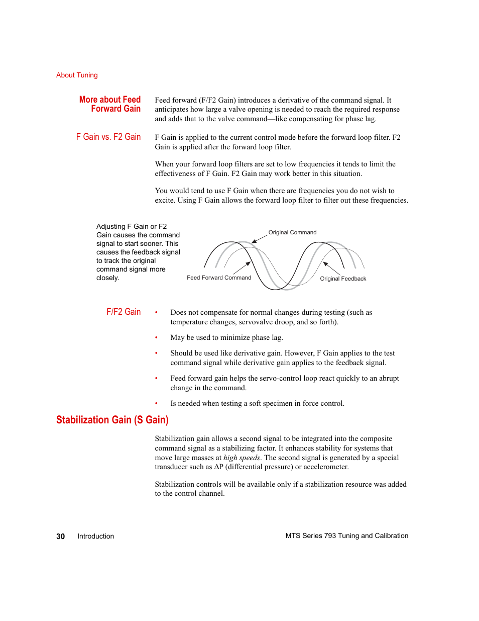 Stabilization gain (s gain), Stabilization gain (s gain) 30 | MTS Series 793 User Manual | Page 30 / 218