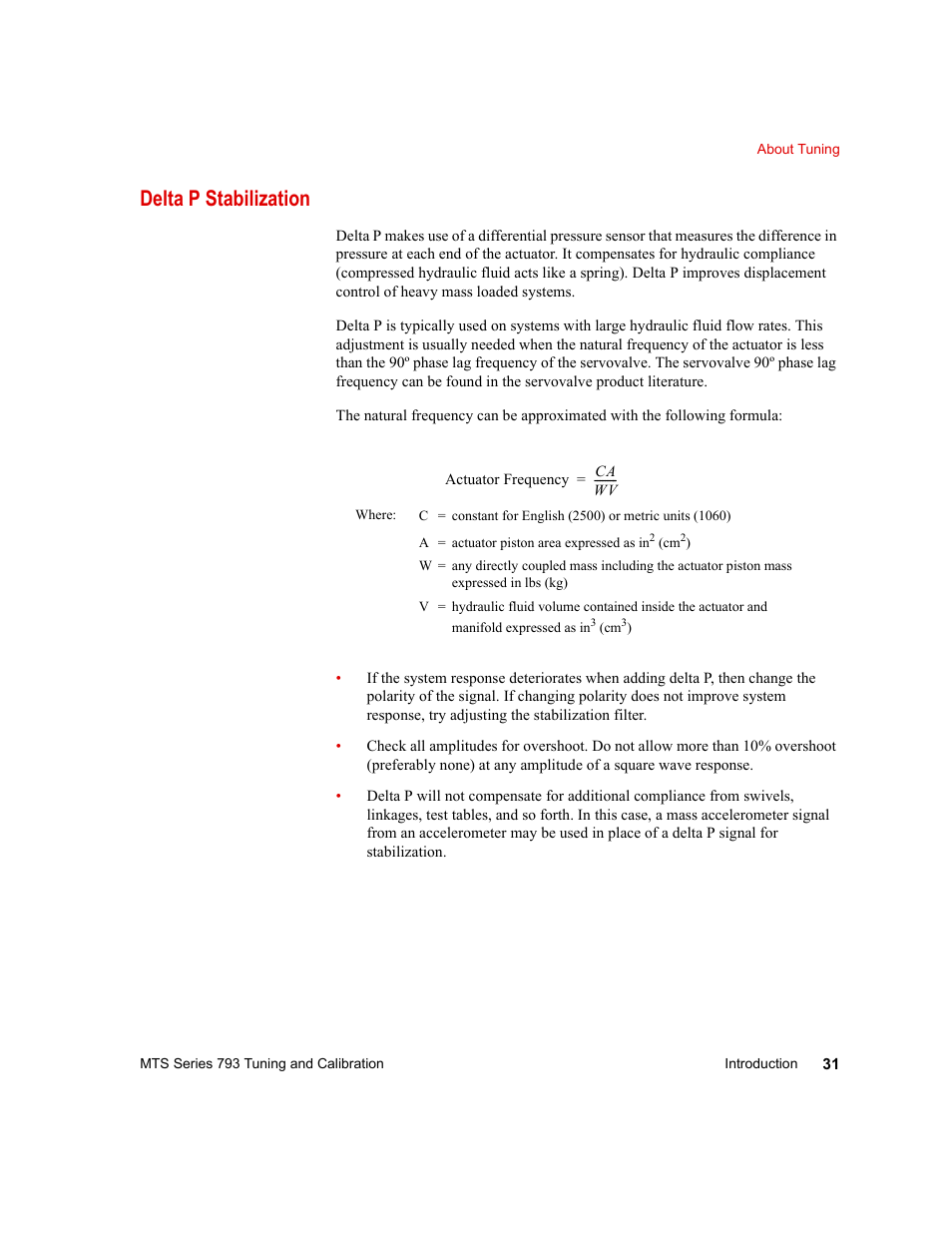 Delta p stabilization, Delta p stabilization 31 | MTS Series 793 User Manual | Page 31 / 218