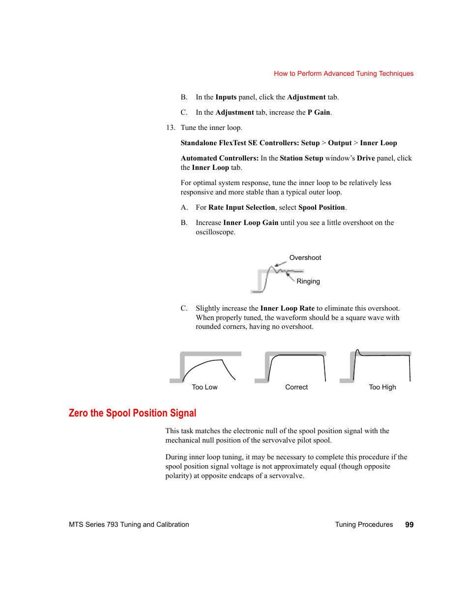 Zero the spool position signal, Zero the spool position signal 99 | MTS Series 793 User Manual | Page 99 / 218