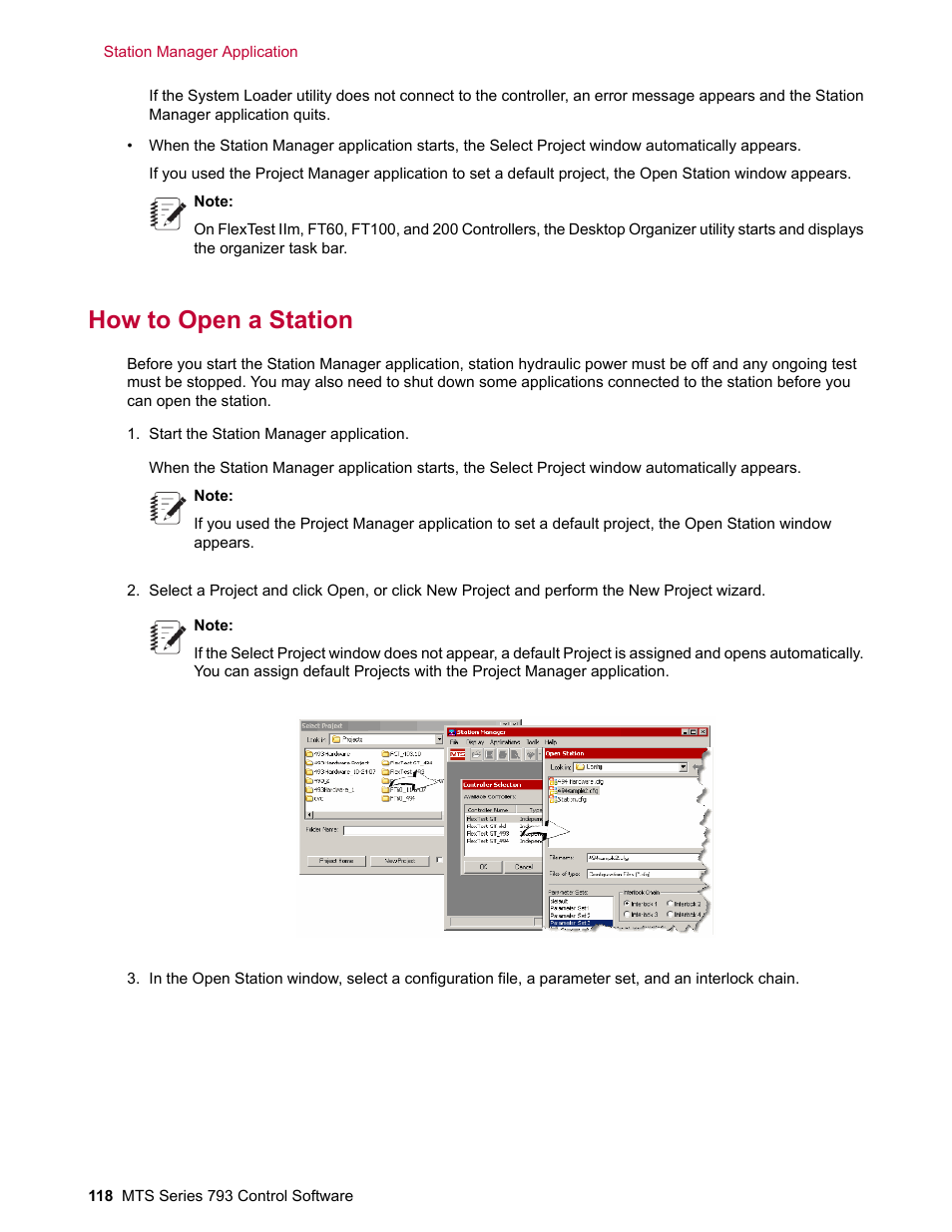 How to open a station | MTS Series 793 User Manual | Page 118 / 490