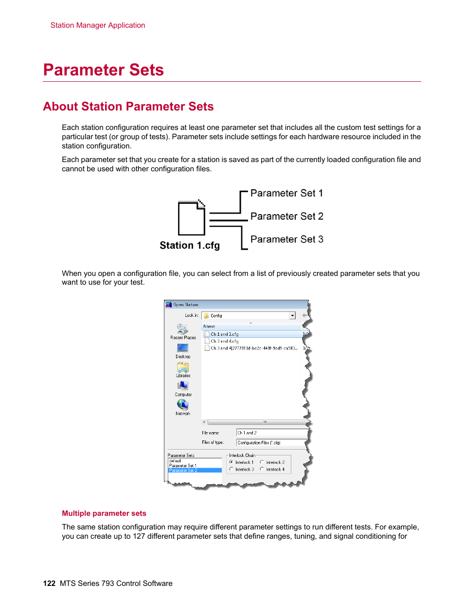 Parameter sets, About station parameter sets | MTS Series 793 User Manual | Page 122 / 490