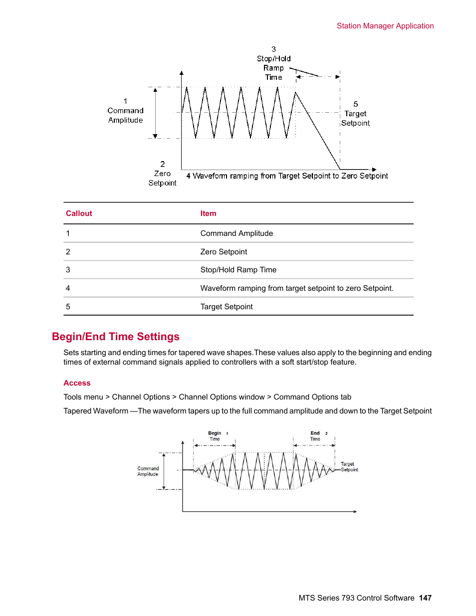 Begin/end time settings | MTS Series 793 User Manual | Page 147 / 490