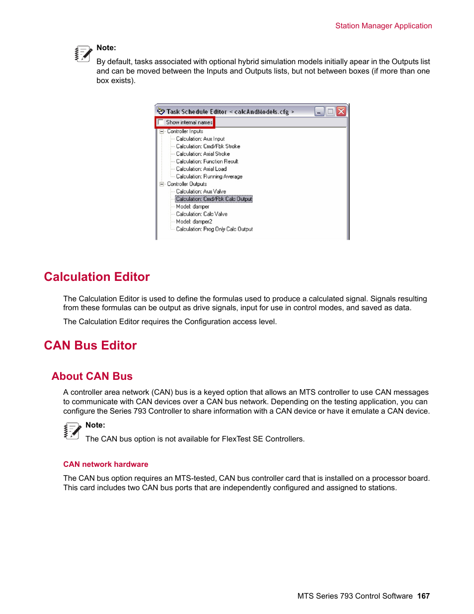 Calculation editor, Can bus editor, About can bus | MTS Series 793 User Manual | Page 167 / 490