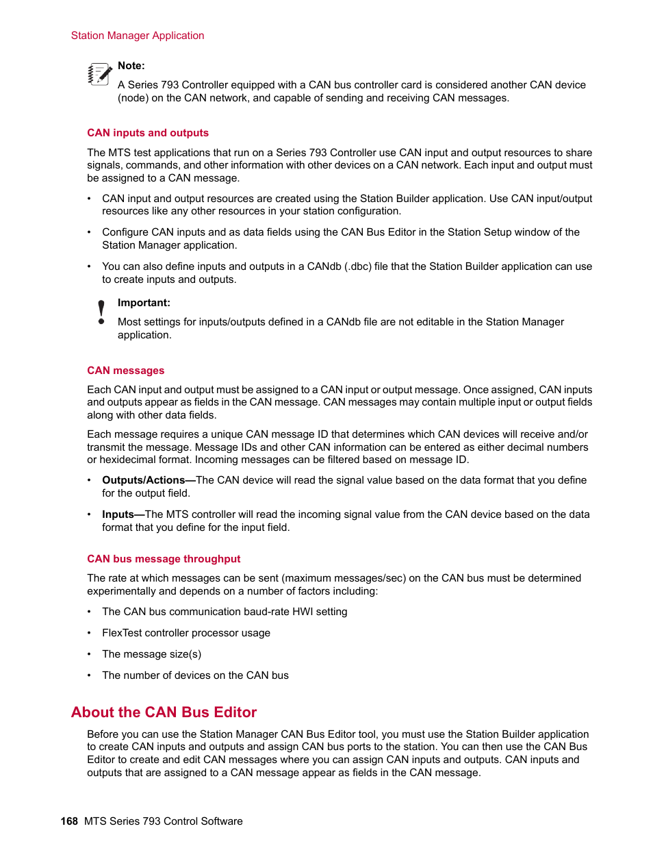 About the can bus editor | MTS Series 793 User Manual | Page 168 / 490