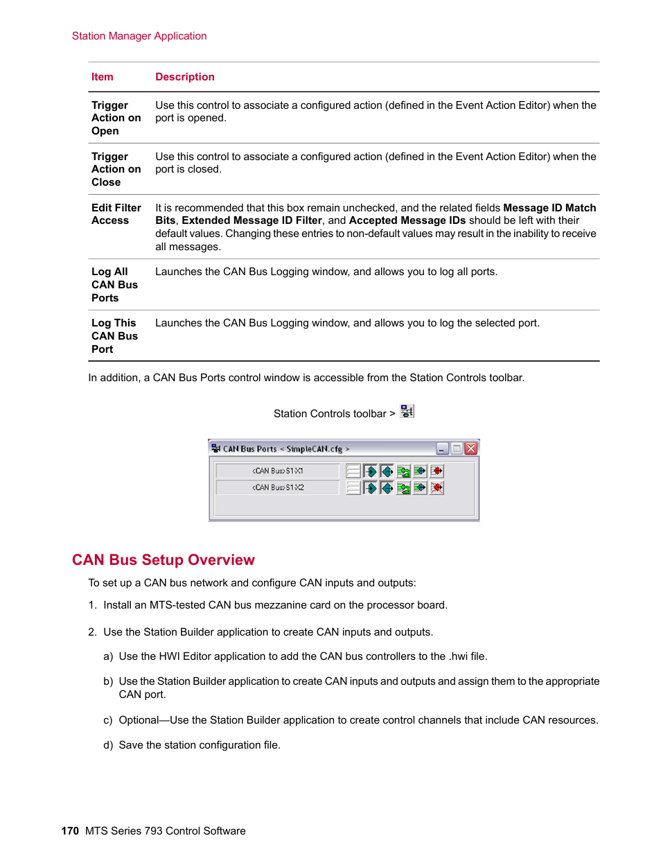 Can bus setup overview | MTS Series 793 User Manual | Page 170 / 490