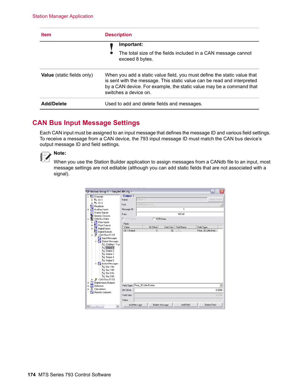 Can bus input message settings | MTS Series 793 User Manual | Page 174 / 490