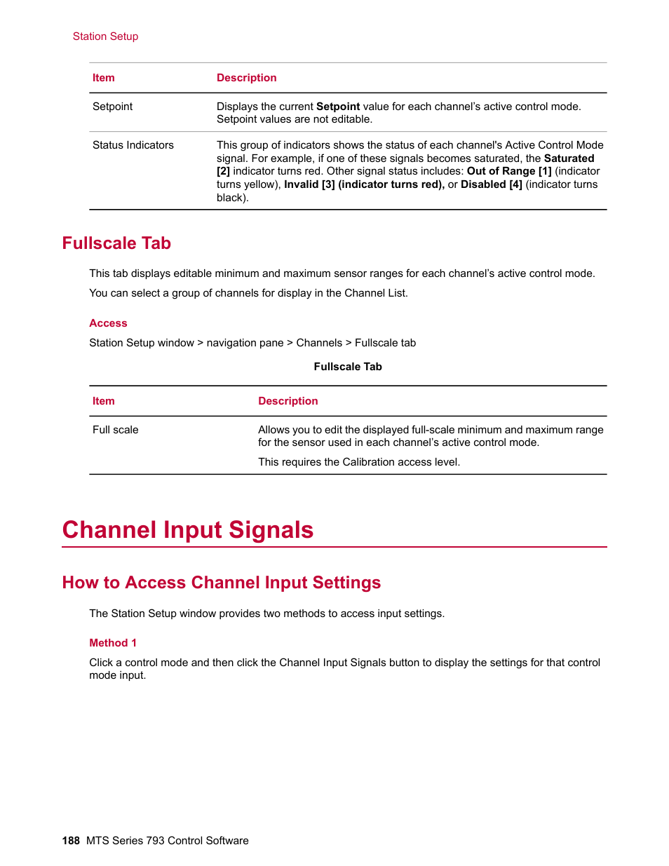 Fullscale tab, Channel input signals, How to access channel input settings | MTS Series 793 User Manual | Page 188 / 490