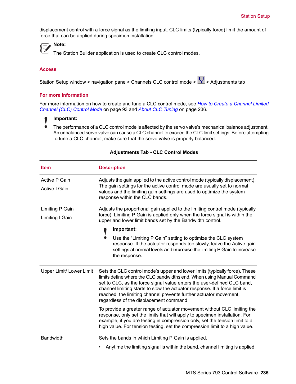 MTS Series 793 User Manual | Page 235 / 490