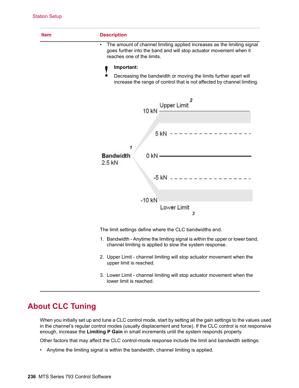 About clc tuning | MTS Series 793 User Manual | Page 236 / 490