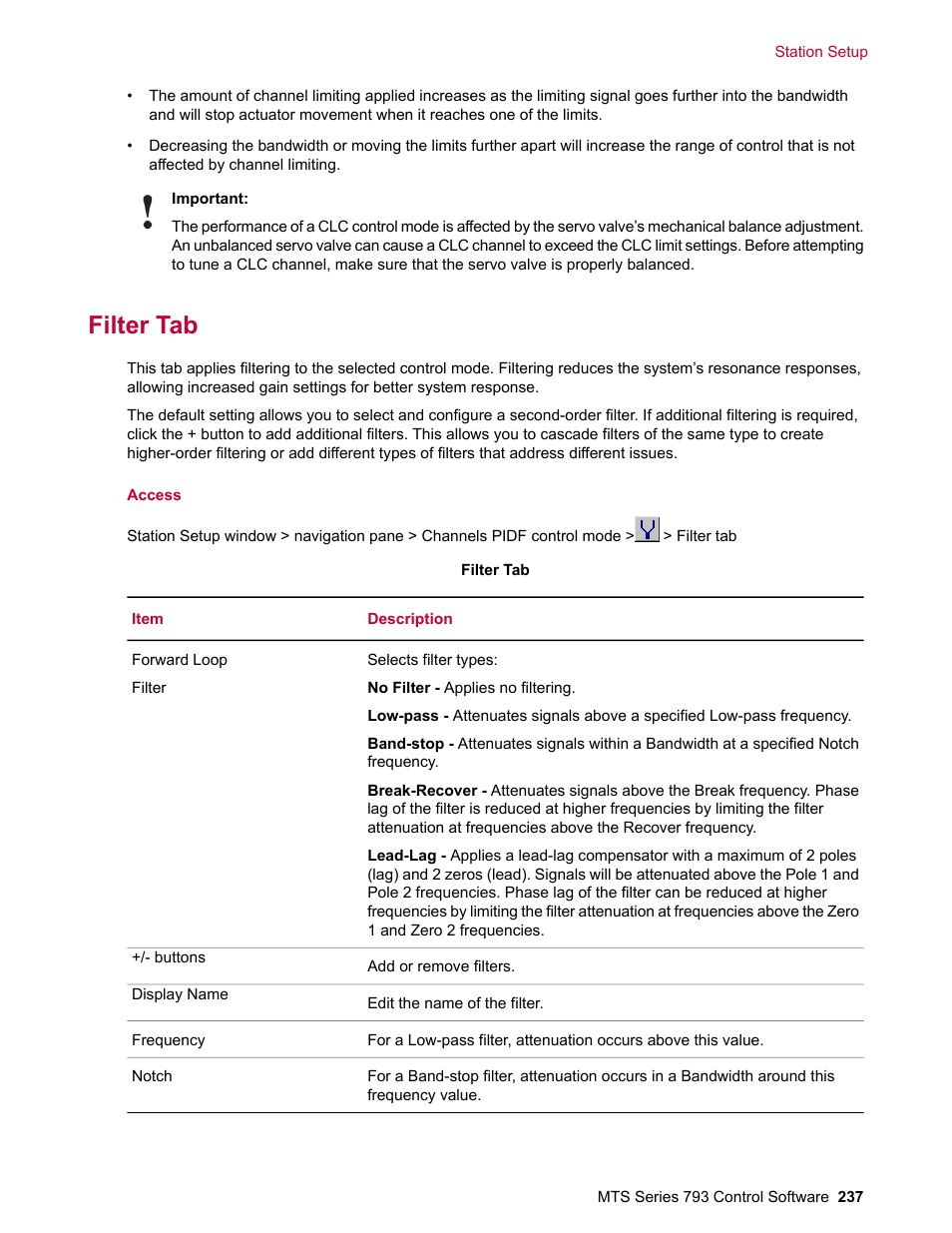 Filter tab | MTS Series 793 User Manual | Page 237 / 490