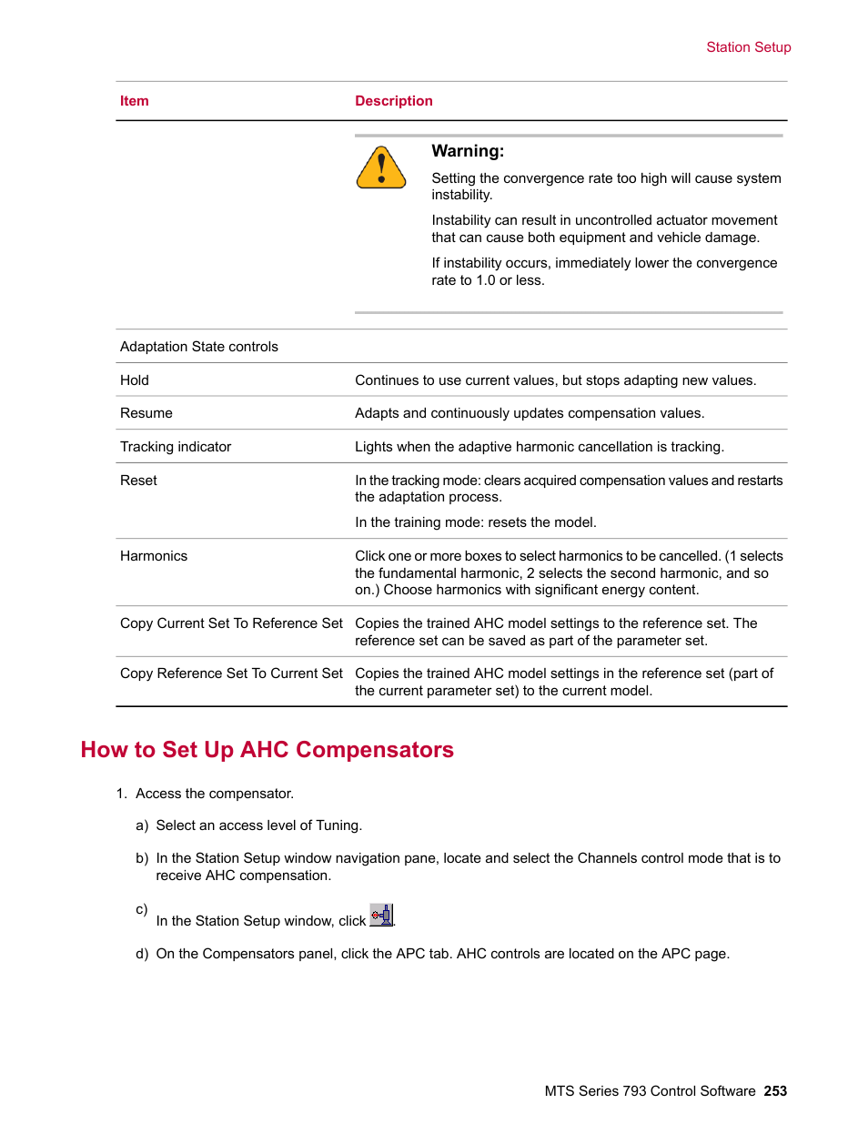 How to set up ahc compensators | MTS Series 793 User Manual | Page 253 / 490