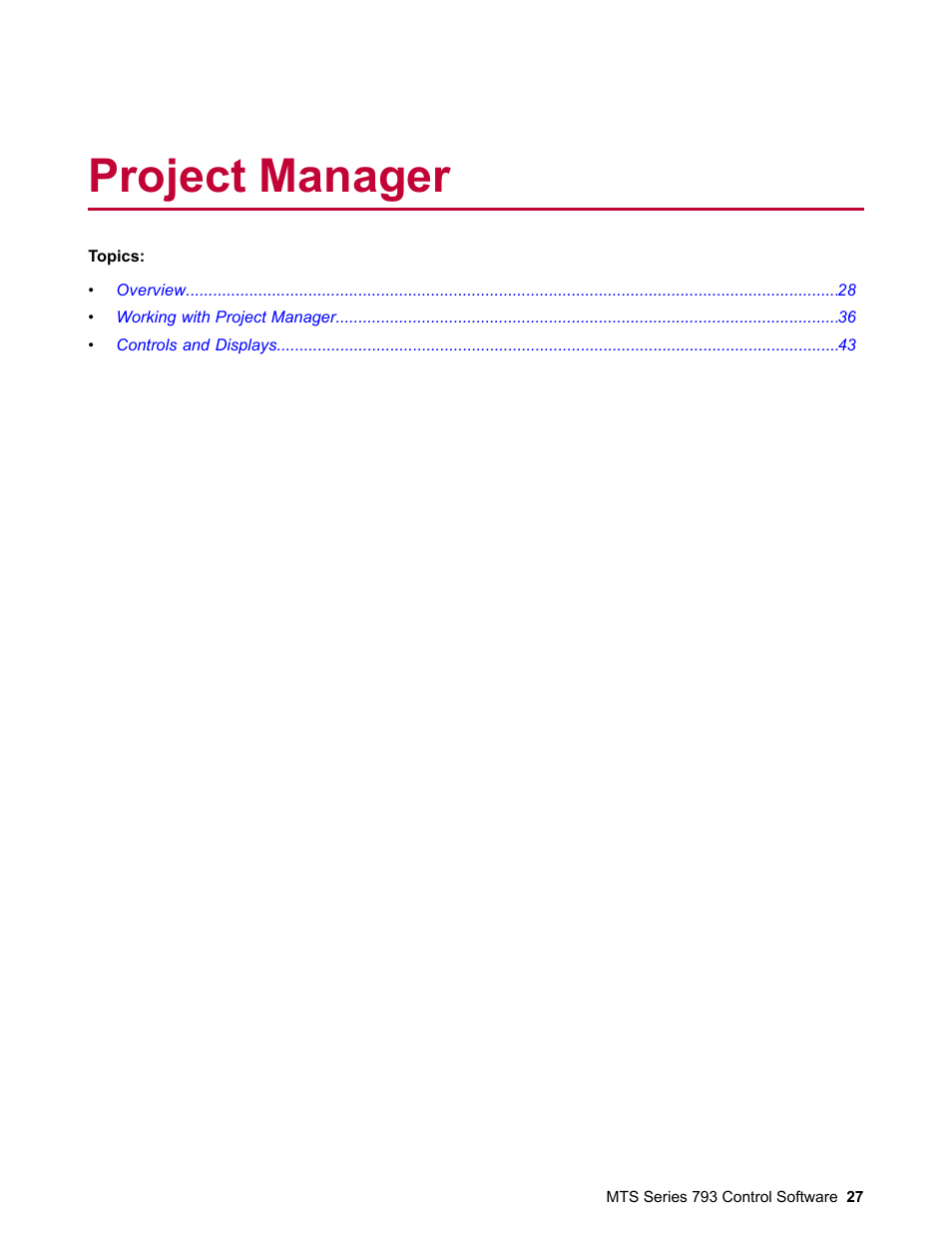 Project manager | MTS Series 793 User Manual | Page 27 / 490