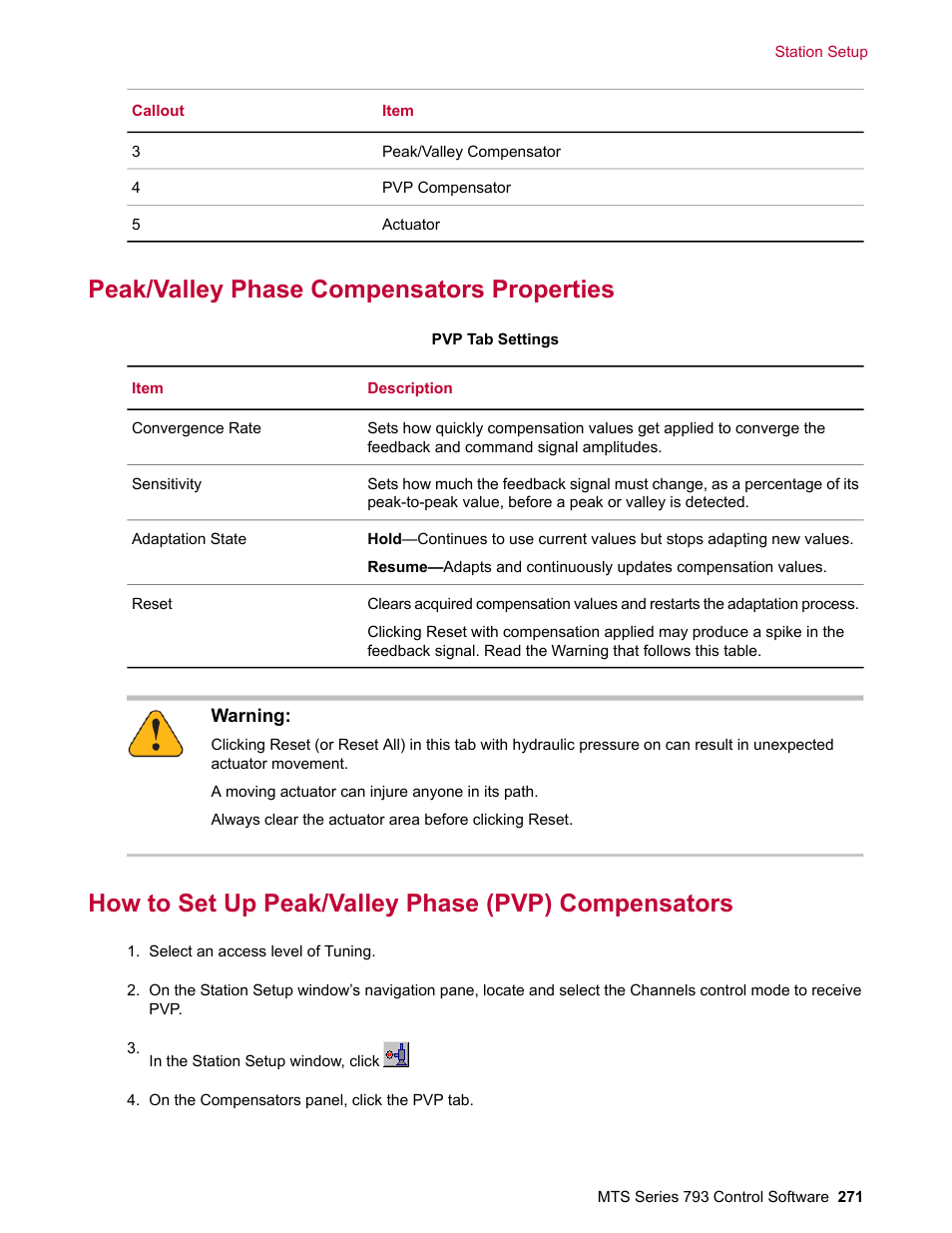 Peak/valley phase compensators properties, How to set up peak/valley phase (pvp) compensators | MTS Series 793 User Manual | Page 271 / 490