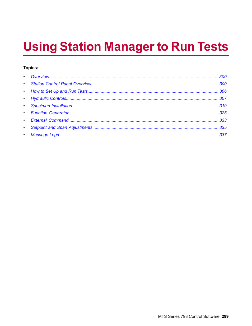 Using station manager to run tests | MTS Series 793 User Manual | Page 299 / 490