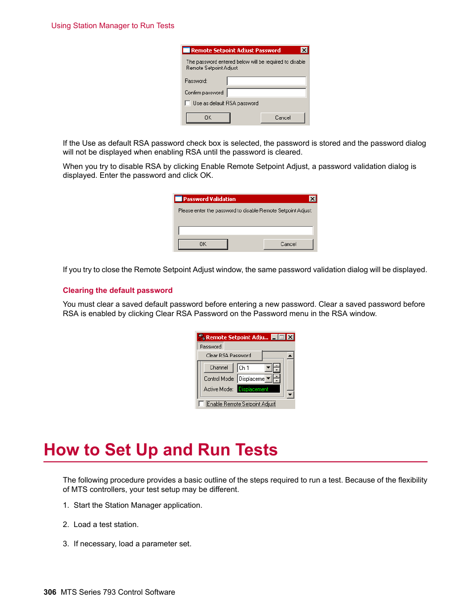 How to set up and run tests | MTS Series 793 User Manual | Page 306 / 490