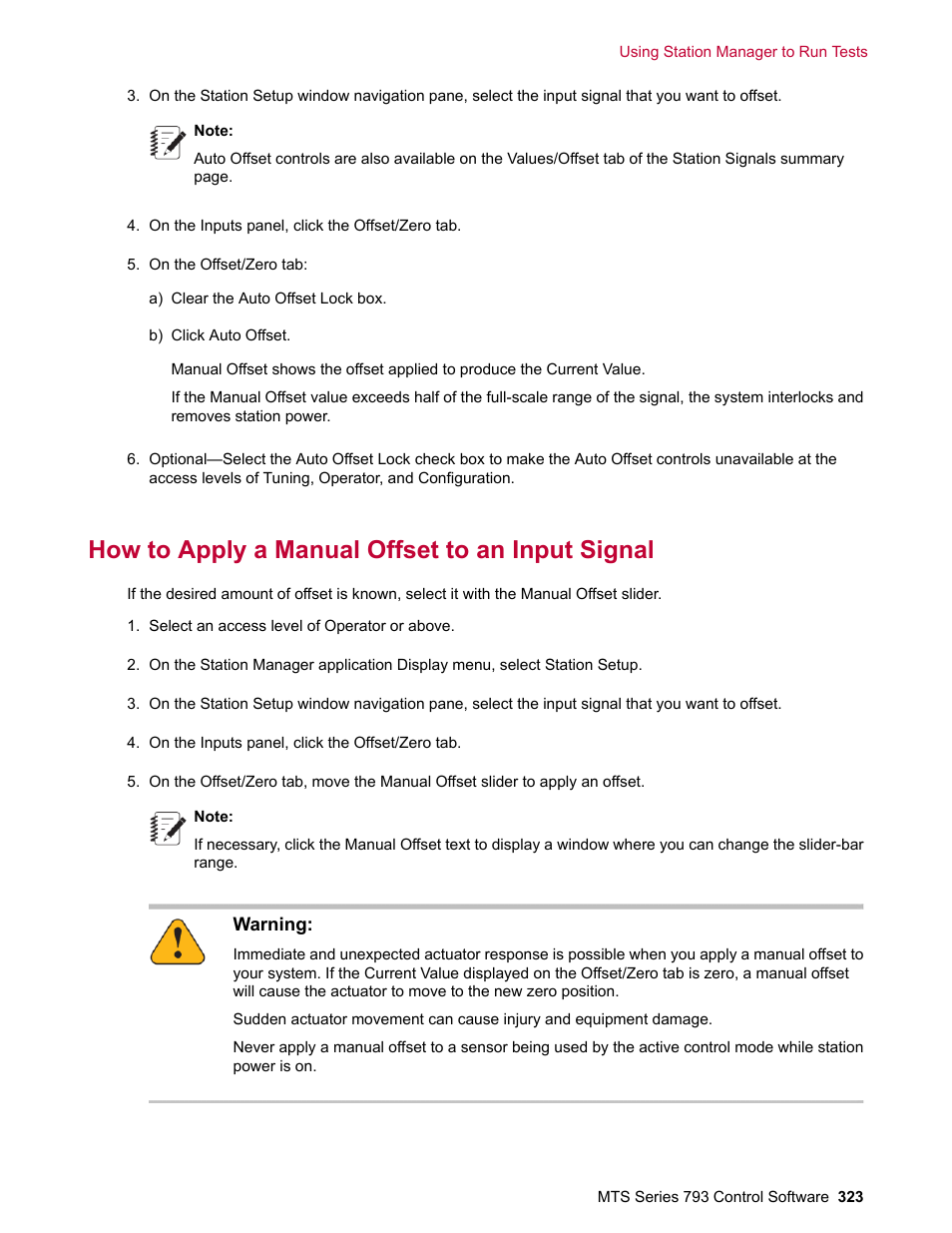 How to apply a manual offset to an input signal | MTS Series 793 User Manual | Page 323 / 490