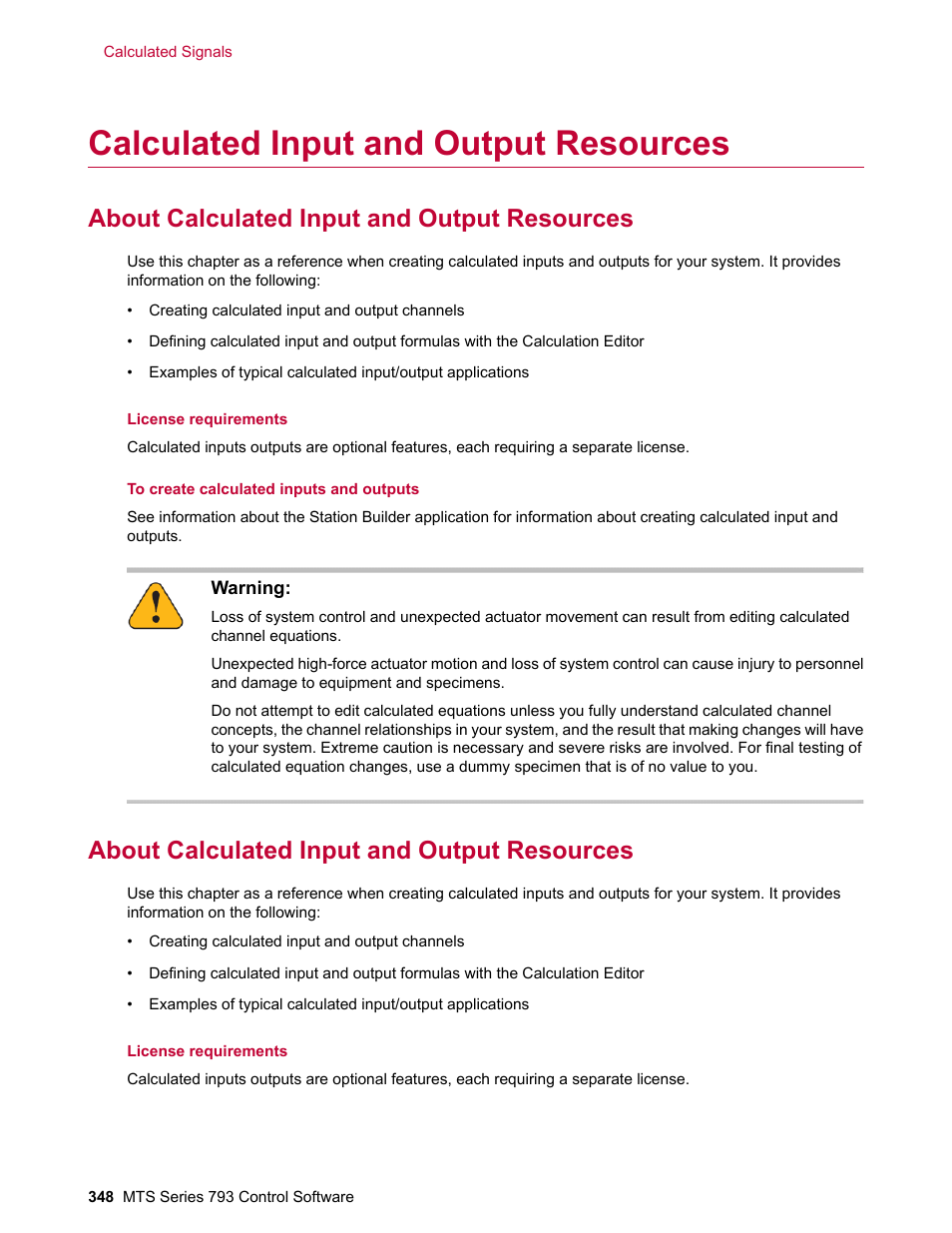 Calculated input and output resources, About calculated input and output resources | MTS Series 793 User Manual | Page 348 / 490