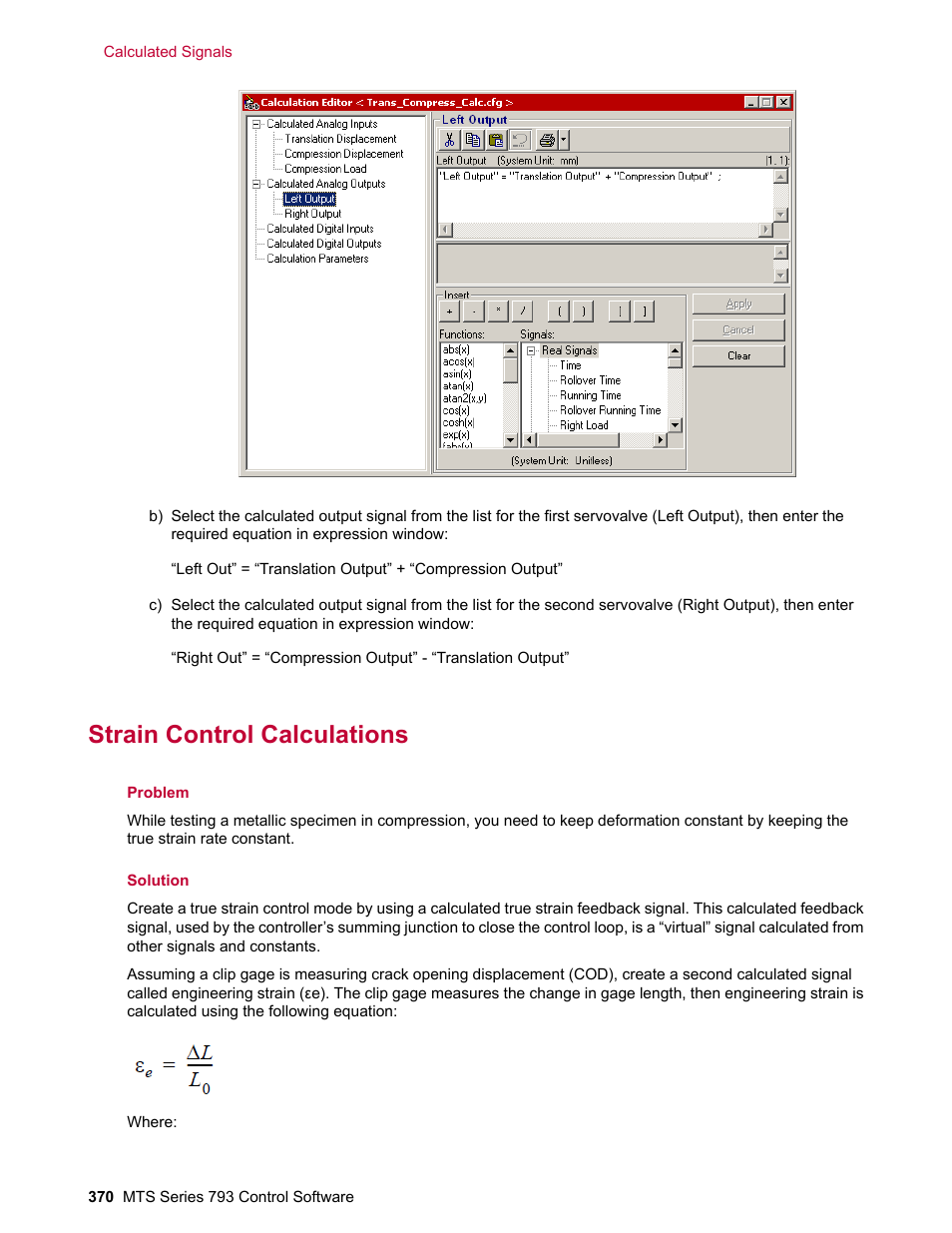 Strain control calculations | MTS Series 793 User Manual | Page 370 / 490