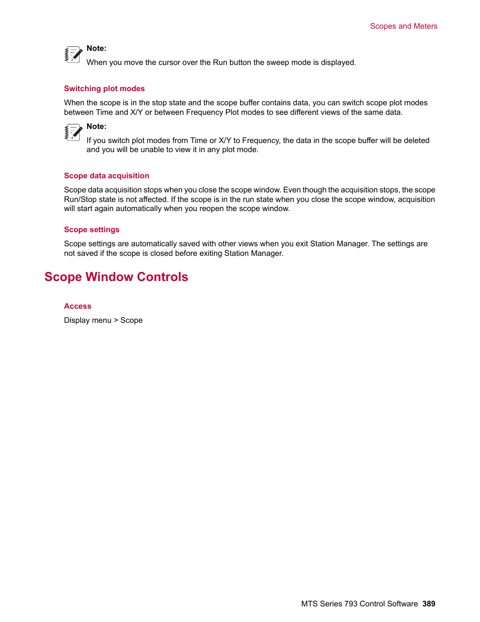 Scope window controls | MTS Series 793 User Manual | Page 389 / 490