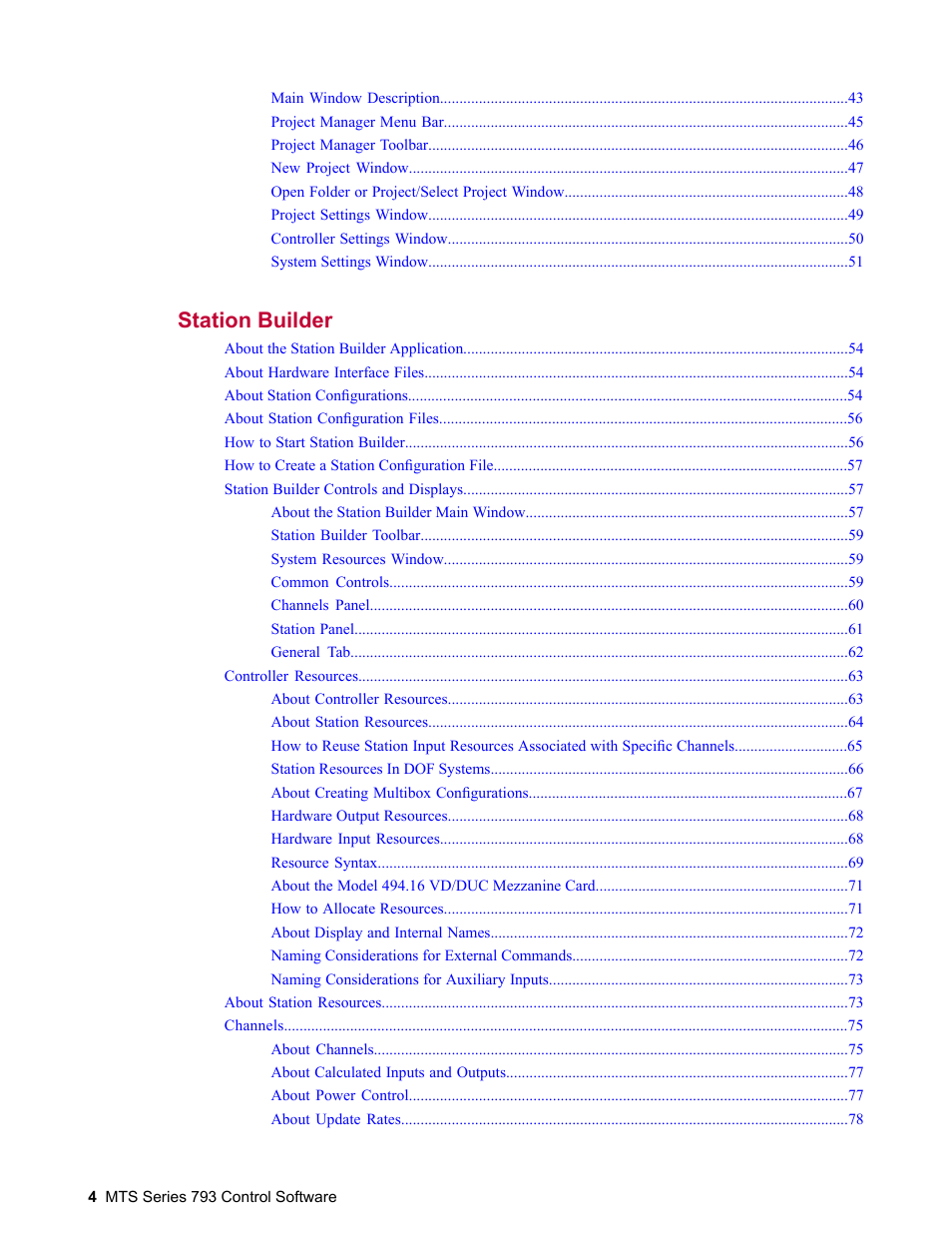 Station builder 53 | MTS Series 793 User Manual | Page 4 / 490