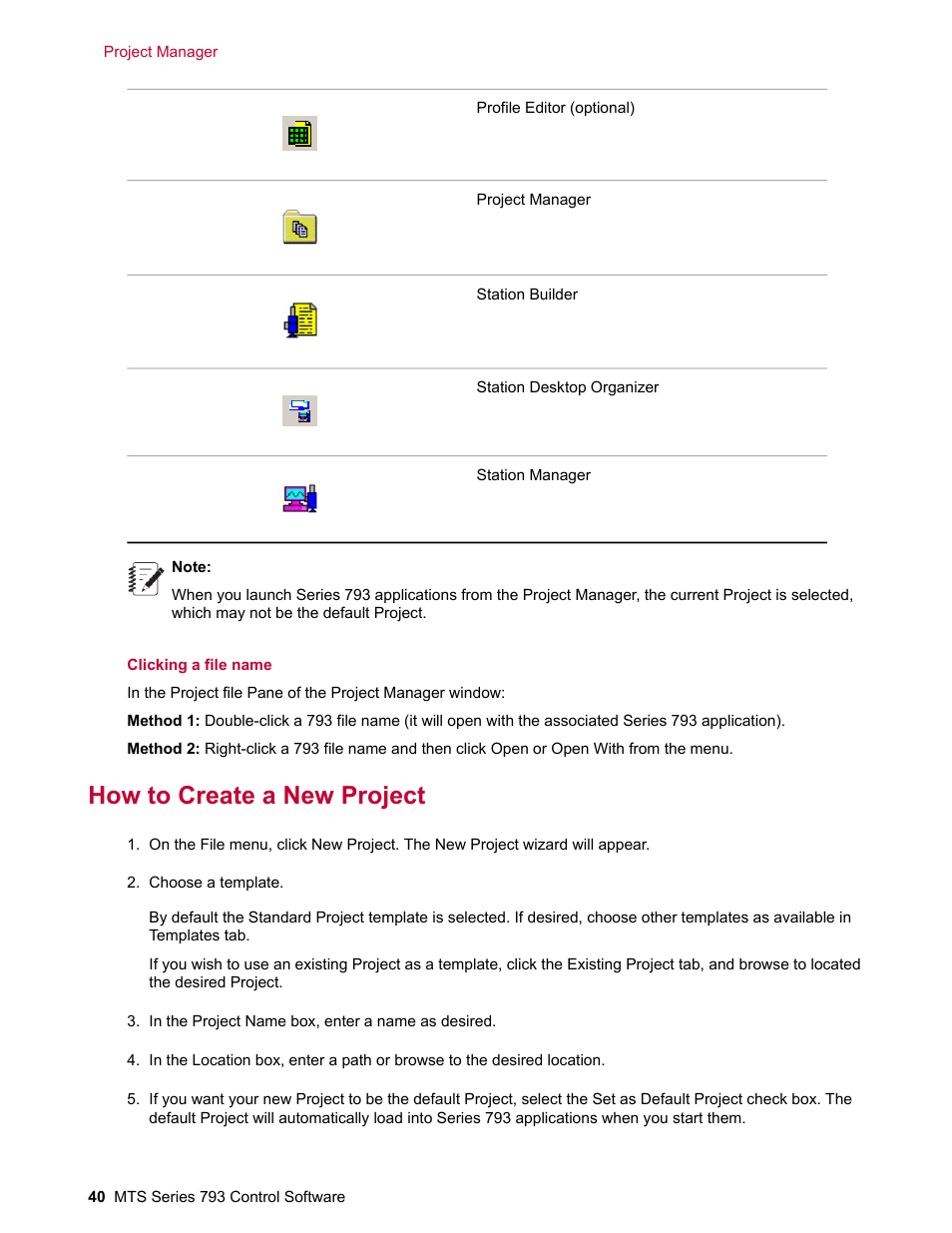 How to create a new project | MTS Series 793 User Manual | Page 40 / 490