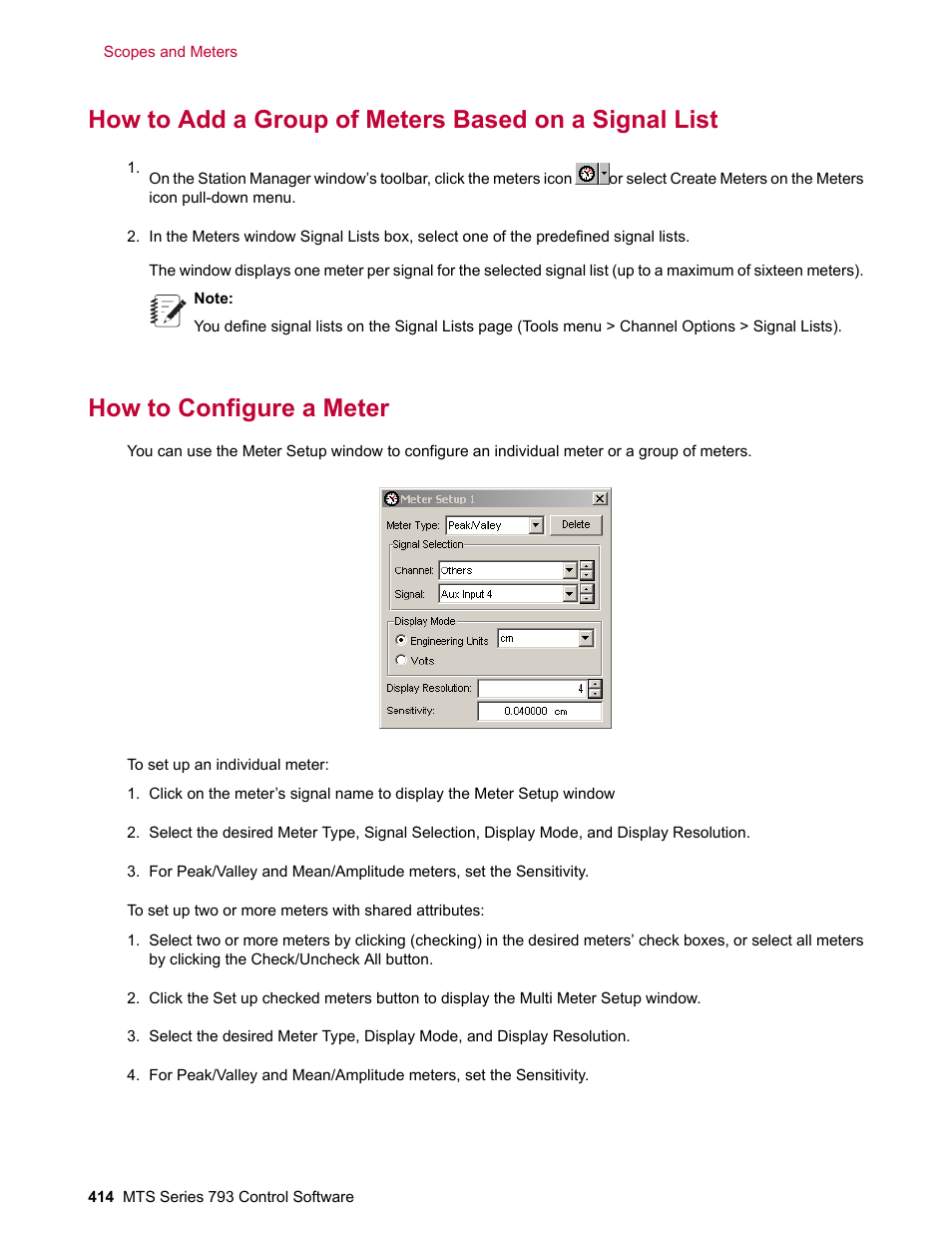 How to configure a meter | MTS Series 793 User Manual | Page 414 / 490