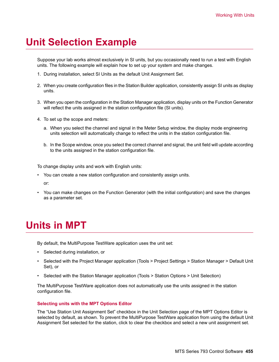 Unit selection example, Units in mpt | MTS Series 793 User Manual | Page 455 / 490