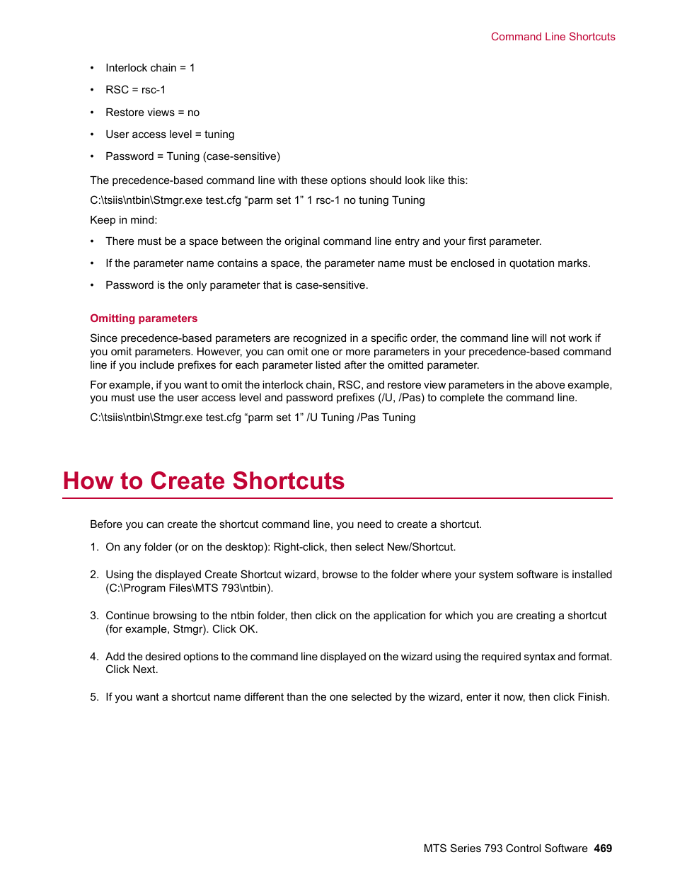 How to create shortcuts | MTS Series 793 User Manual | Page 469 / 490