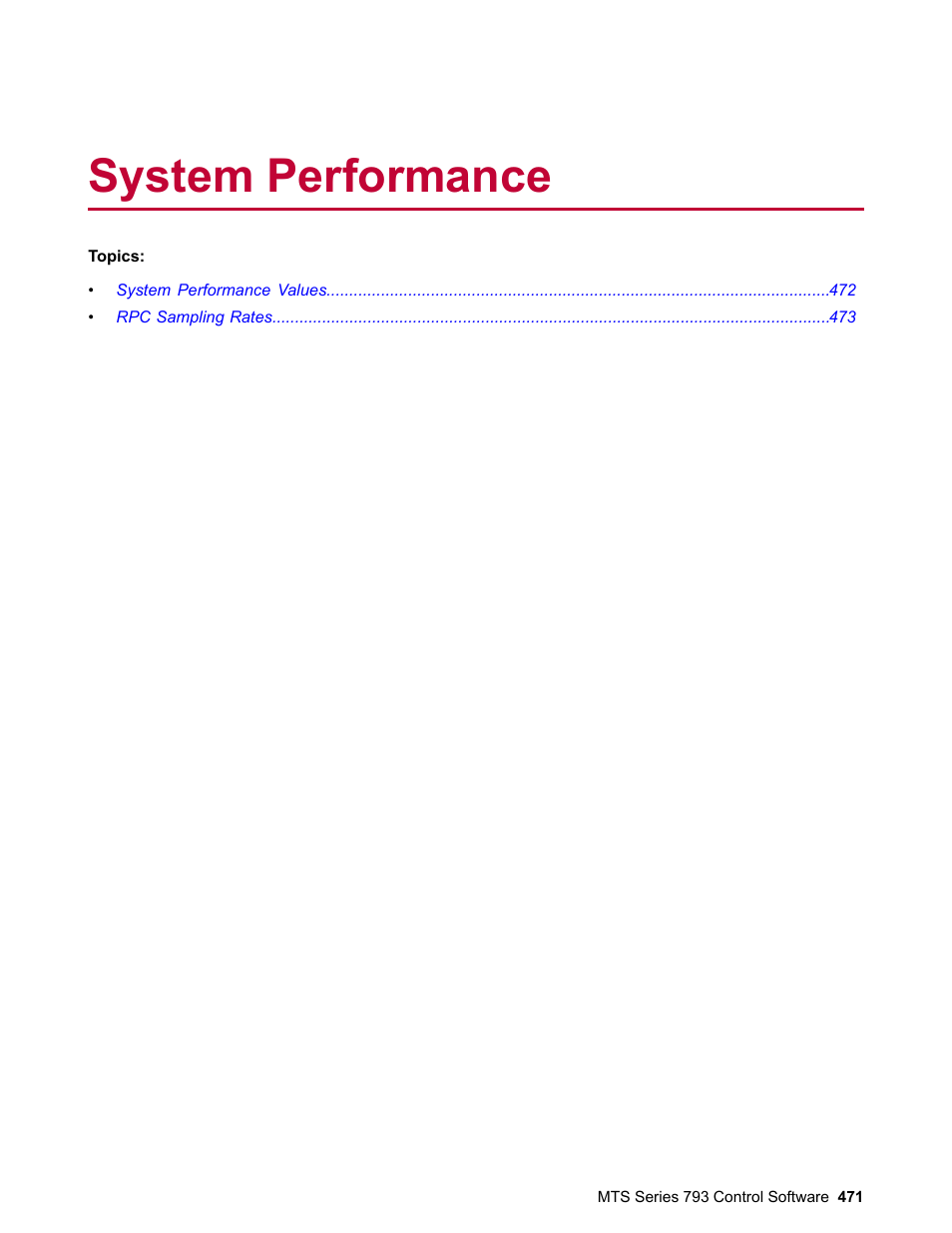 System performance | MTS Series 793 User Manual | Page 471 / 490