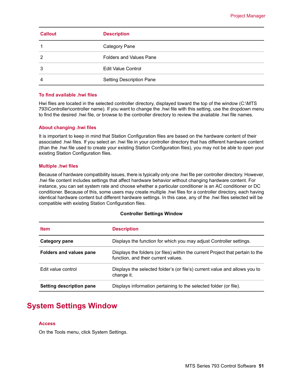 System settings window | MTS Series 793 User Manual | Page 51 / 490