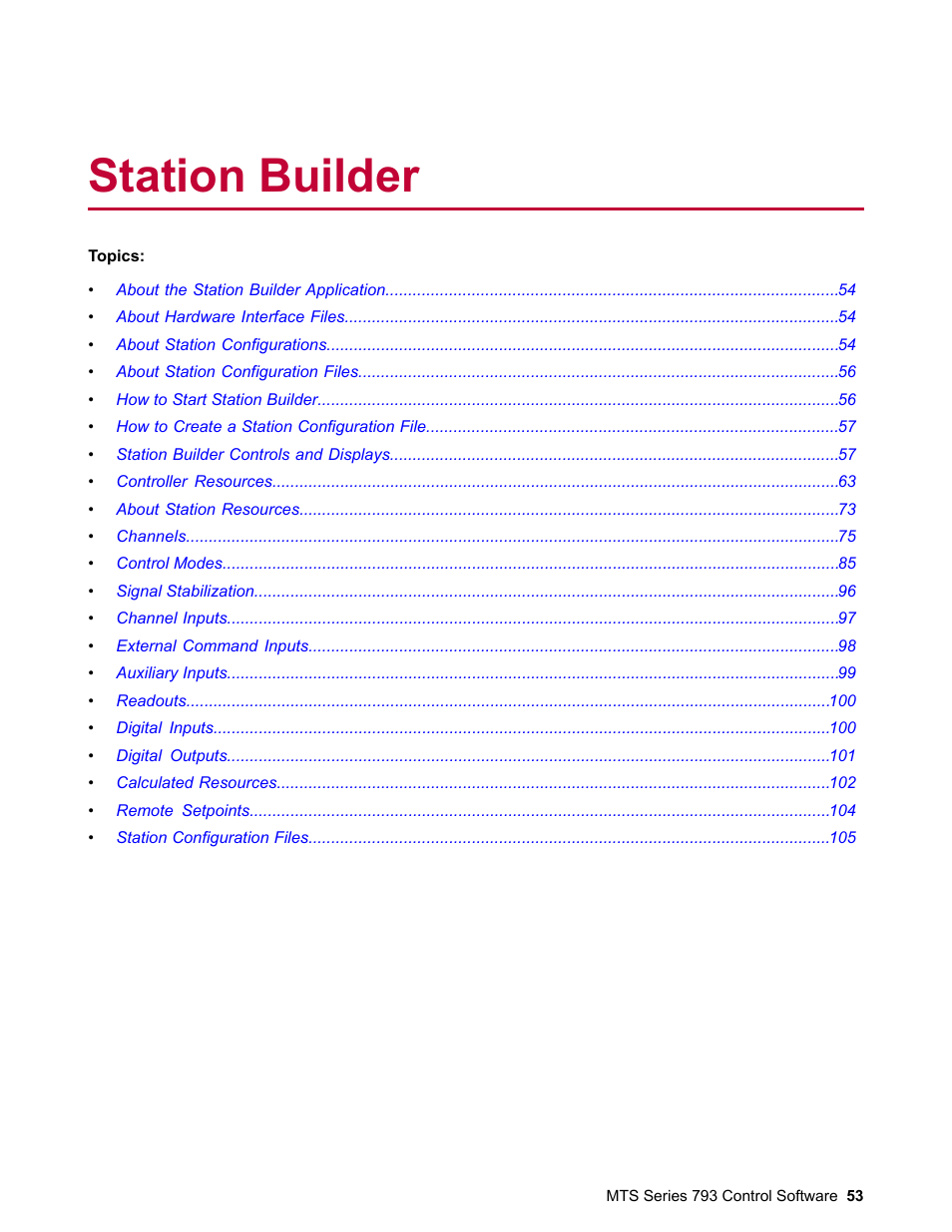 Station builder | MTS Series 793 User Manual | Page 53 / 490