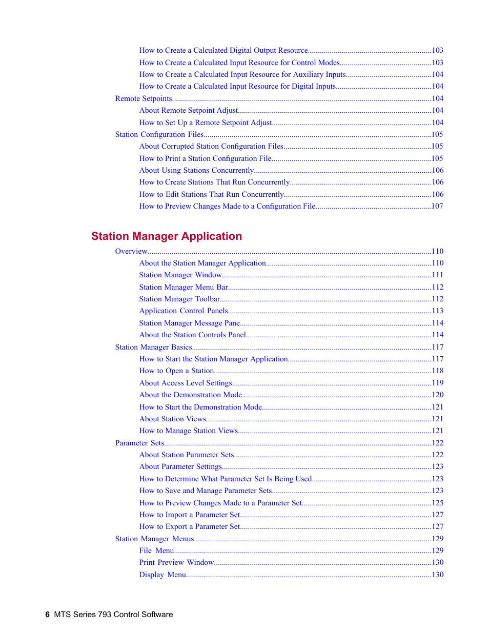 Station manager application 109 | MTS Series 793 User Manual | Page 6 / 490