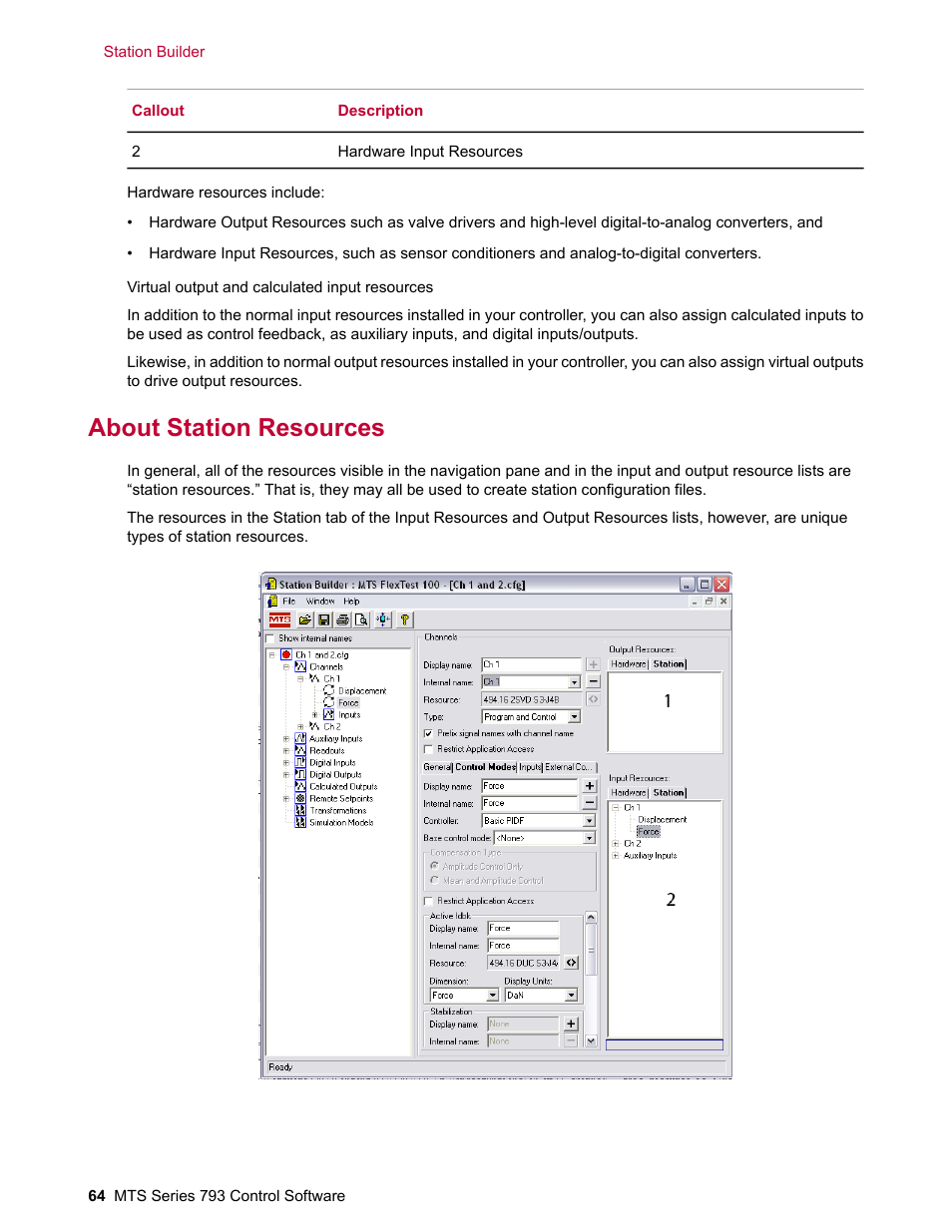 About station resources | MTS Series 793 User Manual | Page 64 / 490