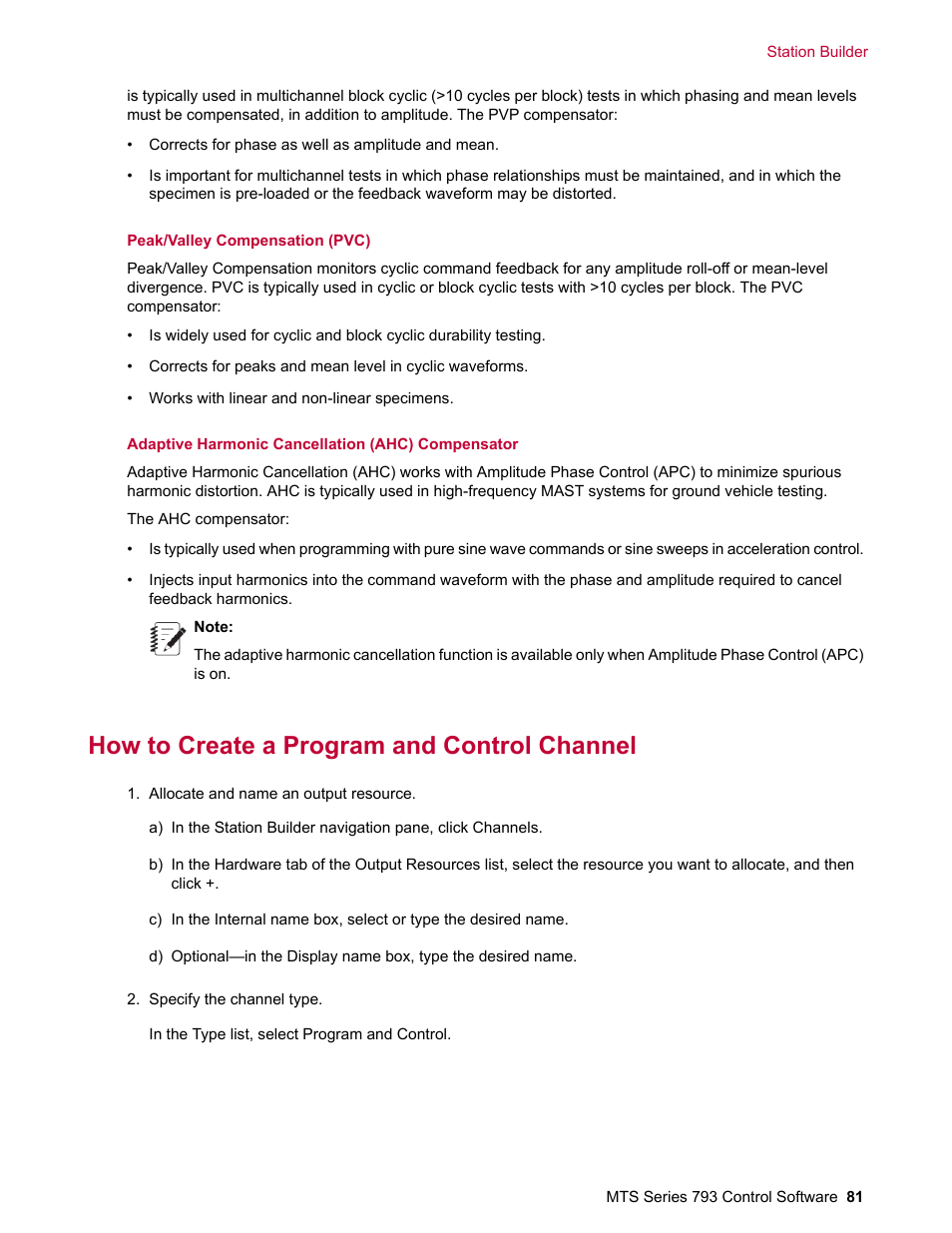 How to create a program and control channel | MTS Series 793 User Manual | Page 81 / 490