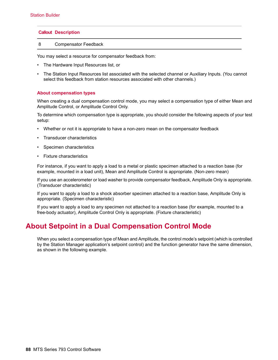 About setpoint in a dual compensation control mode | MTS Series 793 User Manual | Page 88 / 490