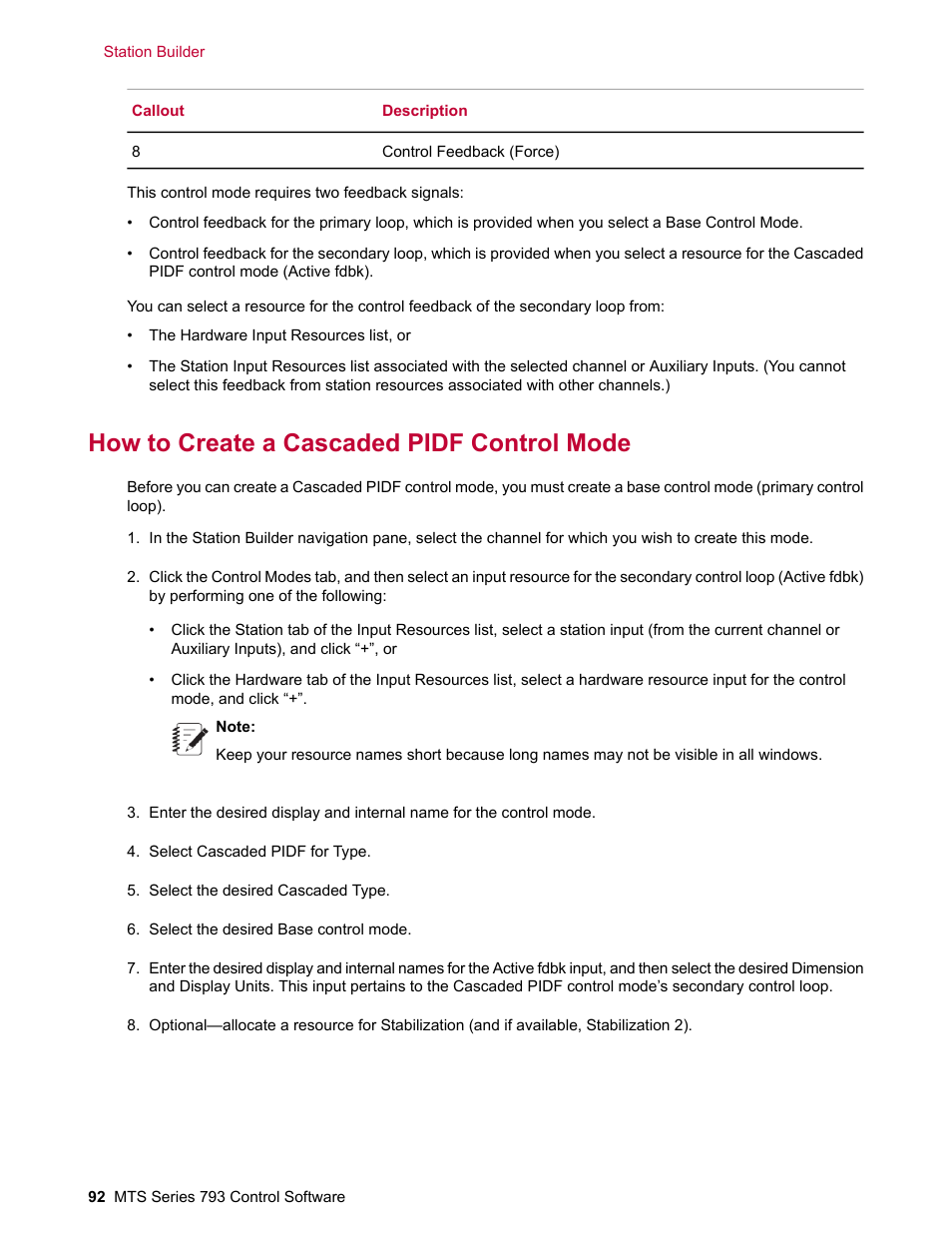 How to create a cascaded pidf control mode | MTS Series 793 User Manual | Page 92 / 490