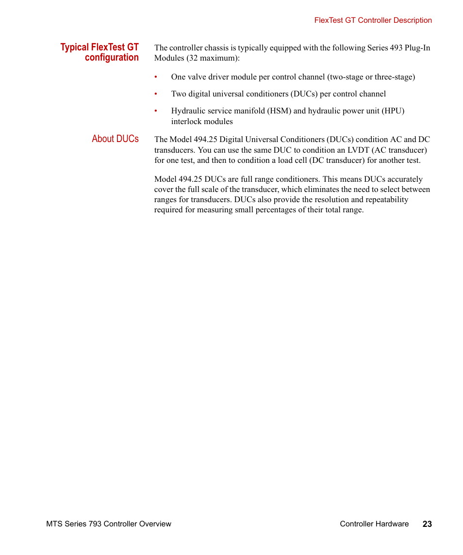 Typical flextest gt configuration, About ducs | MTS Series 793 Controller User Manual | Page 23 / 106