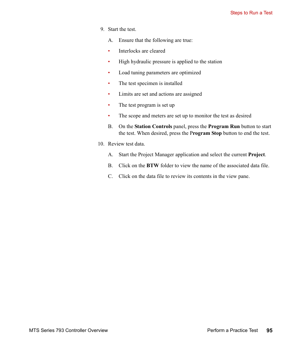 MTS Series 793 Controller User Manual | Page 95 / 106
