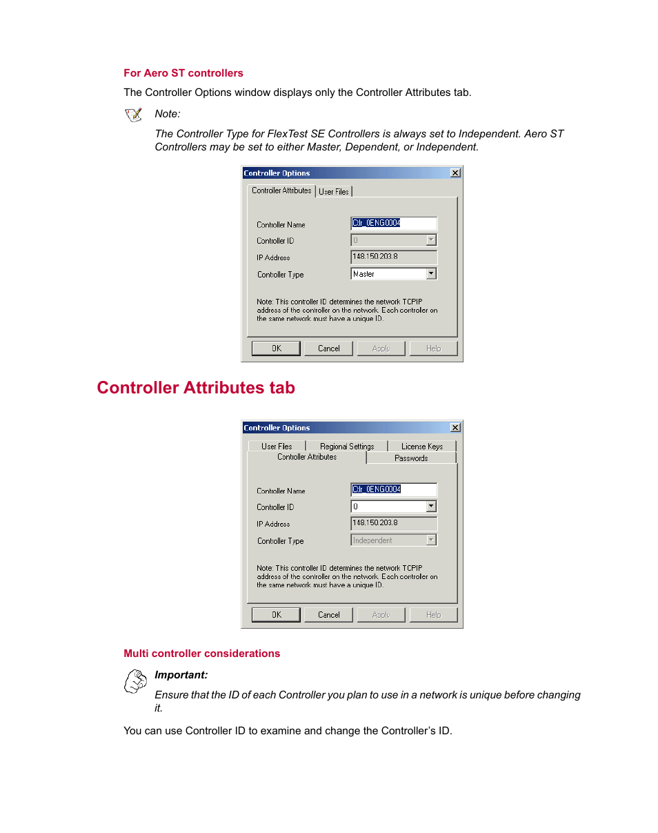 Controller attributes tab | MTS Series 793 Utility Software User Manual | Page 107 / 124