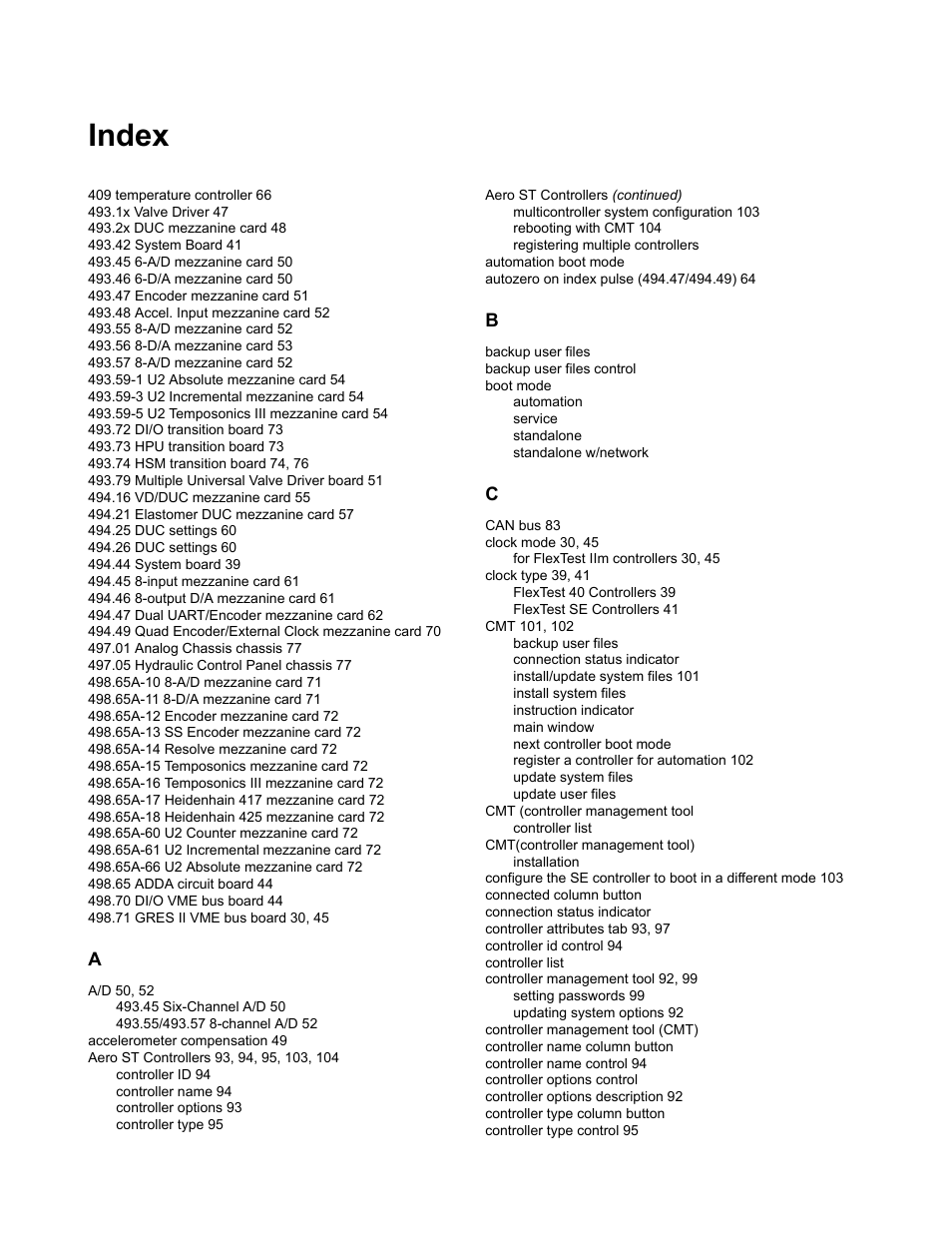 Index | MTS Series 793 Utility Software User Manual | Page 119 / 124