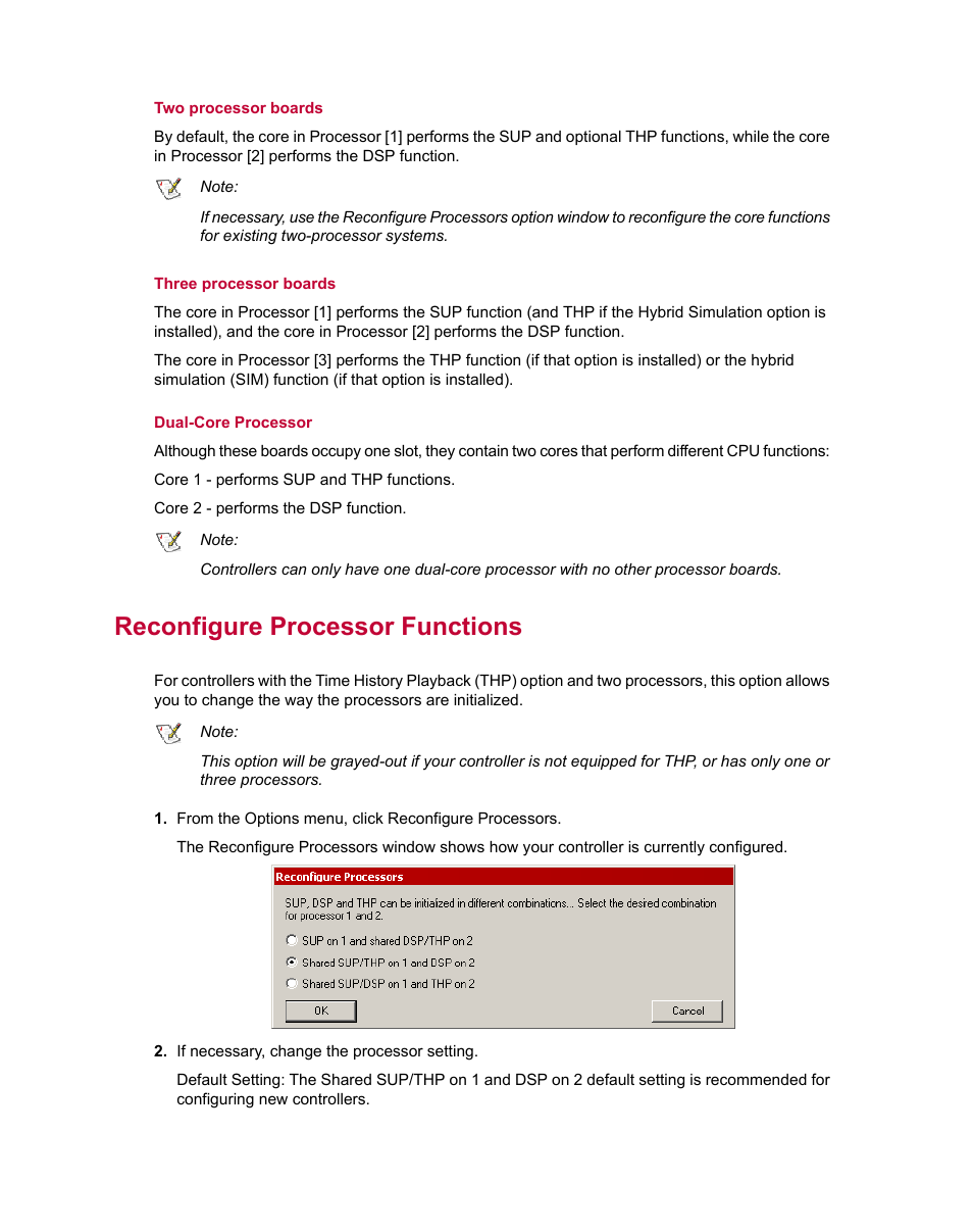 Reconfigure processor functions | MTS Series 793 Utility Software User Manual | Page 40 / 124