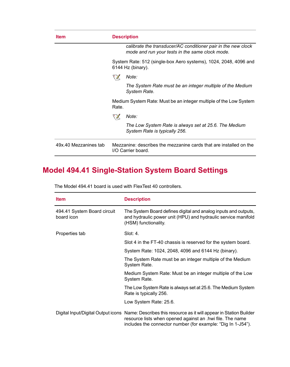 Model 494.41 single-station system board settings | MTS Series 793 Utility Software User Manual | Page 47 / 124