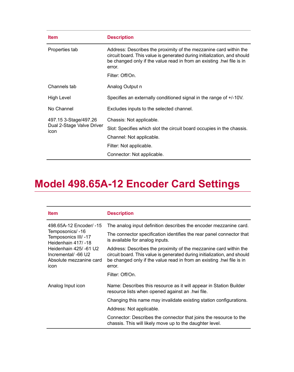 Model 498.65a-12 encoder card settings | MTS Series 793 Utility Software User Manual | Page 86 / 124