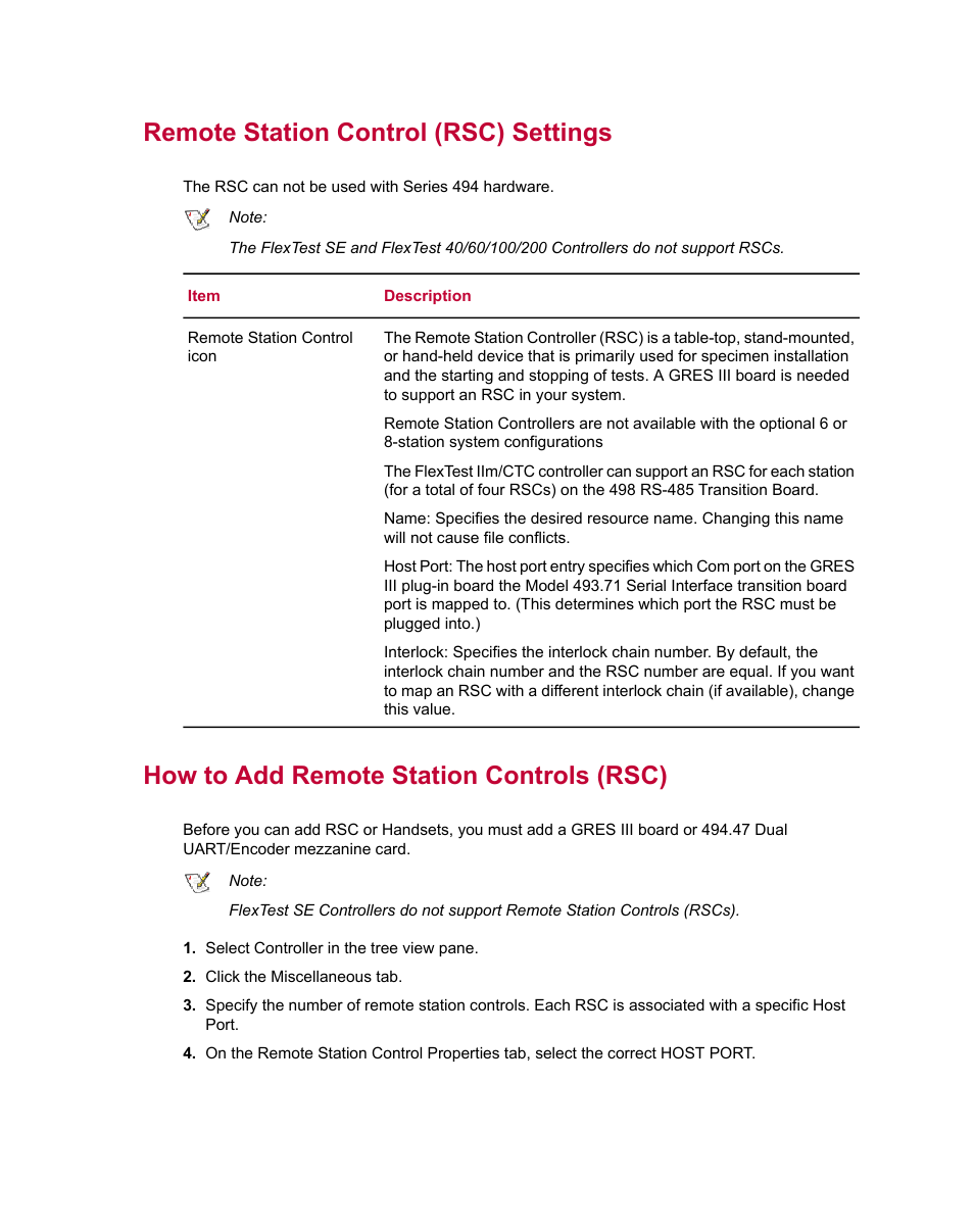 Remote station control (rsc) settings, How to add remote station controls (rsc) | MTS Series 793 Utility Software User Manual | Page 95 / 124